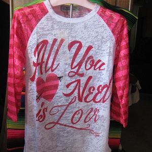 Southern Grace  All You Need is Love Raglan  Burn